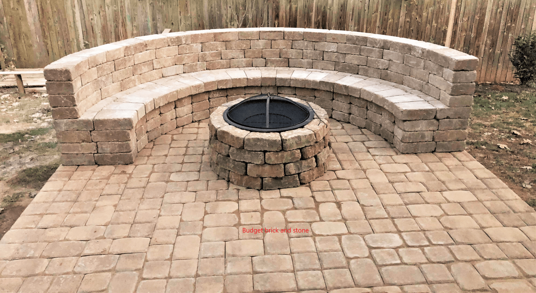  Patio, wall, fireplace, completed.