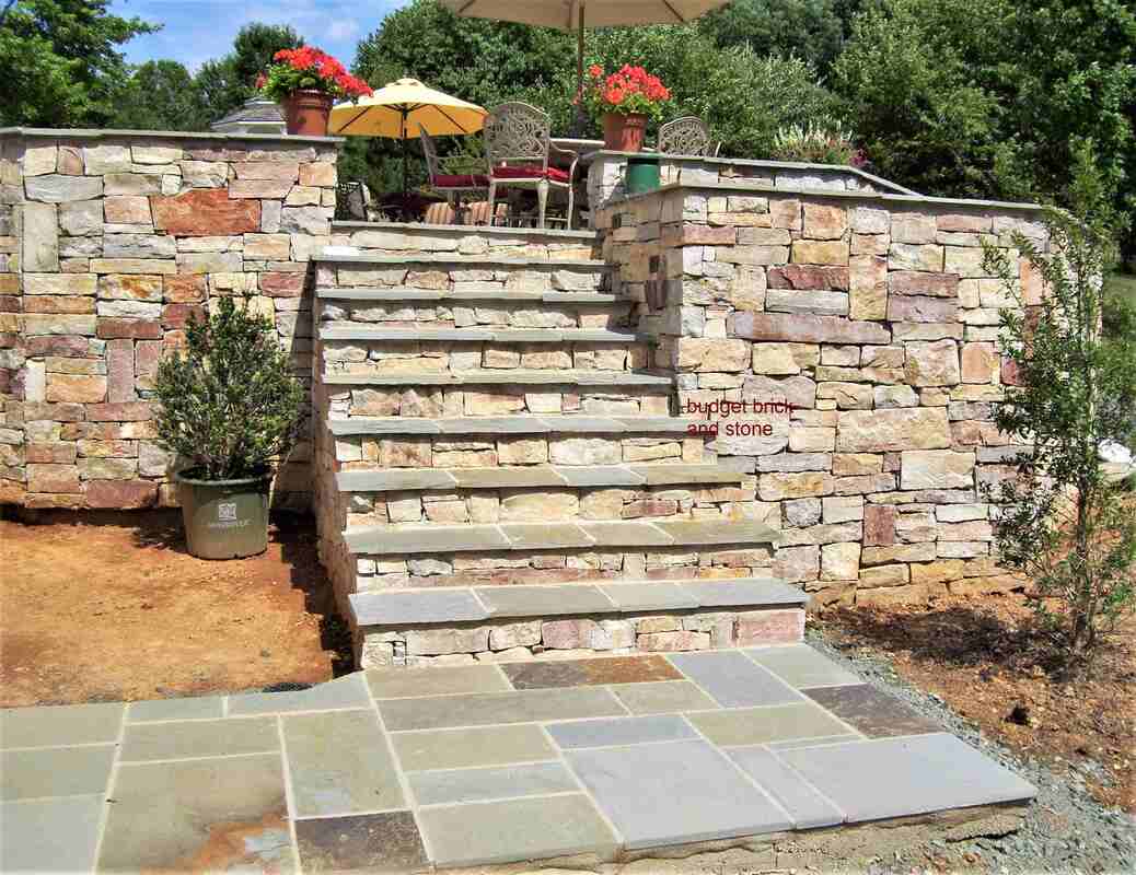 Flagstone and pennsboro stone steps.