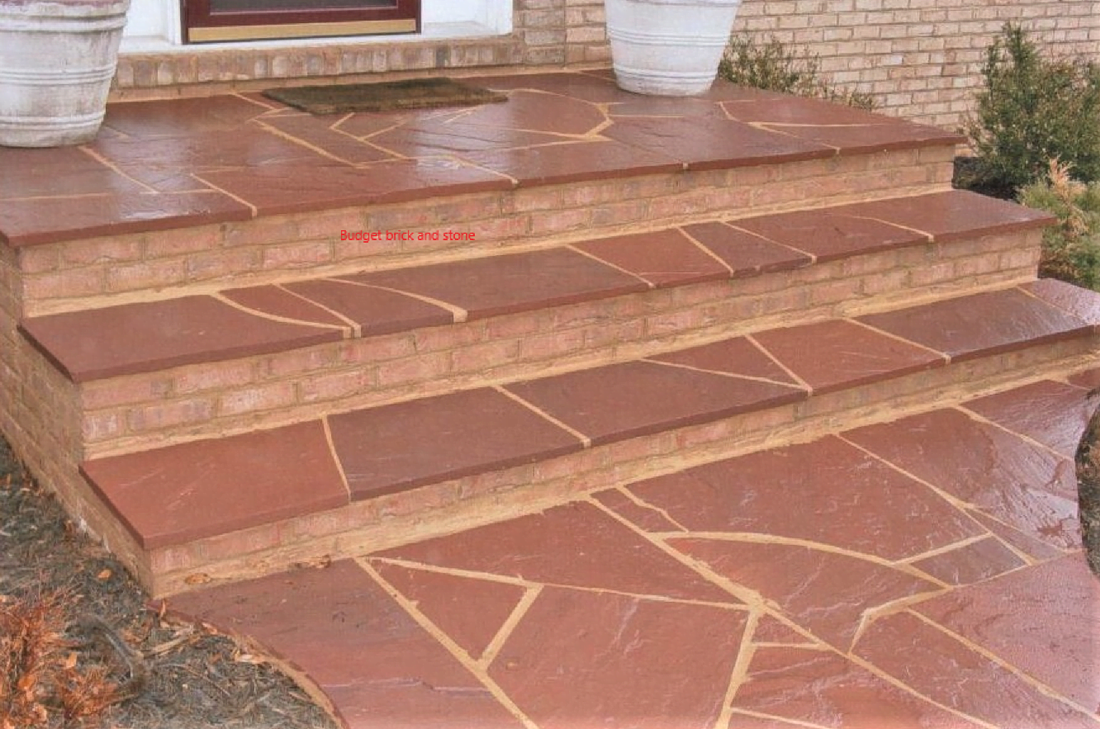 Garnett flagstone and brick steps.
